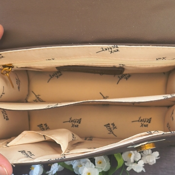 Betsey Johnson Brown Satchel with Gold Accents - Picture 5 of 7